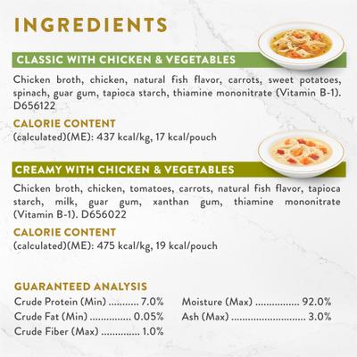 Show full view: Fancy Feast Chicken Collection Broths Variety Pack Supplemental Lickable Wet Cat Food Pouches, 1.4-oz, case of 12 slide 5 of 9