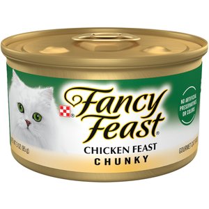 Fancy Feast Chicken Feast Chunky Pate Wet Cat Food, 3-oz can, case of 24