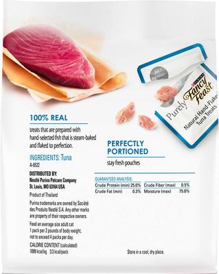 Show full view: Fancy Feast Chunky Chicken Feast Canned Cat Food, 3-oz, case of 24 + Purely Natural Hand-Flaked Tuna Cat Treats, 1.06-oz pouch slide 6 of 7