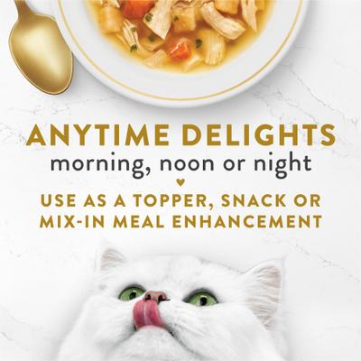 Show full view: Fancy Feast Classic Broths with Chicken & Vegetables Supplemental Wet Cat Food Pouches, 1.4-oz, case of 16 slide 4 of 11