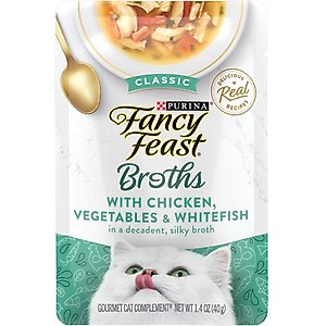 Purina Fancy Feast Broths Classic Chicken, Vegetables & Whitefish Supplemental Cat Food Pouches Purina Fancy Feast Broths Classic Chicken, Vegetables & Whitefish Supplemental Cat Food Pouches