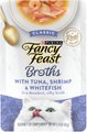 Fancy Feast Classic Broths with Tuna, Shrimp & Whitefish Supplemental Lickable Wet Cat Food Pouches, 1.4-oz...