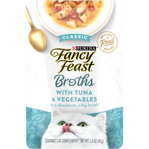 Fancy Feast Classic Broths with Wild Salmon & Vegetables Supplemental Cat Food Pouches