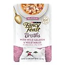 Fancy Feast Broths with Wild Salmon & Vegetables Cat Lickable Treat, 1.4-oz pouch, case of 16