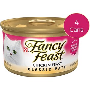 Fancy Feast Classic Chicken Feast Canned Cat Food, 3-oz can, case of 4