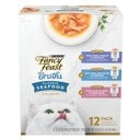 Fancy Feast Classic Collection Broths Variety Pack Complement Lickable Wet Cat Food, 1.4-oz pouch, case of 12
