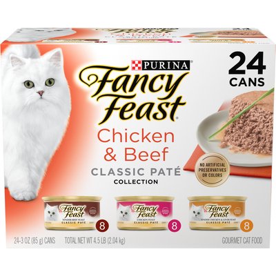 Fancy Feast Fancy Feast Classic Collection Chicken & Beef Pate Variety Pack Canned Cat Food, 3-oz can, case of 24