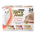 Fancy Feast Classic Collection Chicken & Beef Pate Variety Pack Canned Cat Food, 3-oz can, case of 24