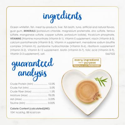 Show full view: Fancy Feast Classic Ocean Whitefish & Tuna Feast Wet Cat Food, 3-oz can, case of 24 slide 5 of 9