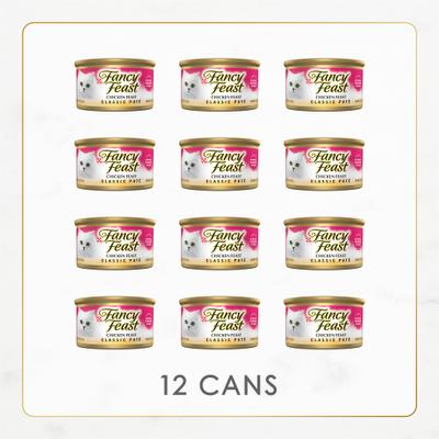 Show full view: Fancy Feast Classic Pate Chicken Feast Grain-Free Pate Canned Cat Food, 3-oz can, case of 12 slide 3 of 8