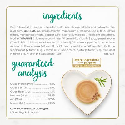 Show full view: Fancy Feast Classic Pate Cod, Sole & Shrimp Feast Canned Cat Food, 3-oz, case of 24 slide 7 of 12