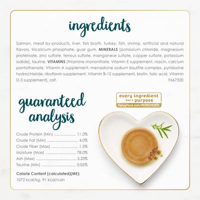 Show full view: Fancy Feast Classic Salmon & Shrimp Feast Canned Cat Food, 3-oz, case of 24 slide 7 of 12