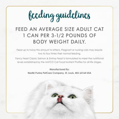 Show full view: Fancy Feast Classic Salmon & Shrimp Feast Canned Cat Food, 3-oz, case of 24 slide 9 of 12