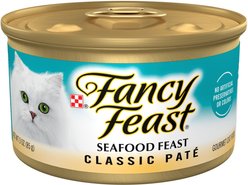 Fancy Feast Classic Seafood Feast Canned Cat Food, 3-oz, case of 24