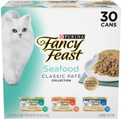 Fancy Feast Classic Seafood Feast Variety Pack Canned Cat Food, 3-oz, case of 30