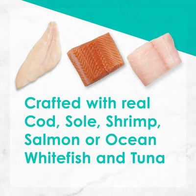 Show full view: Fancy Feast Classic Seafood Feast Variety Pack Canned Food + American Journey Landmark Broths Seafood Variety Pack Wet Cat Food Complement Pouches slide 5 of 9