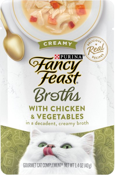 Fancy Feast Creamy Broths with Chicken & Vegetables Supplemental Cat Food Pouches