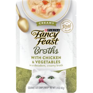 Fancy Feast Creamy Broths with Chicken & Vegetables Supplemental Cat Food Pouches