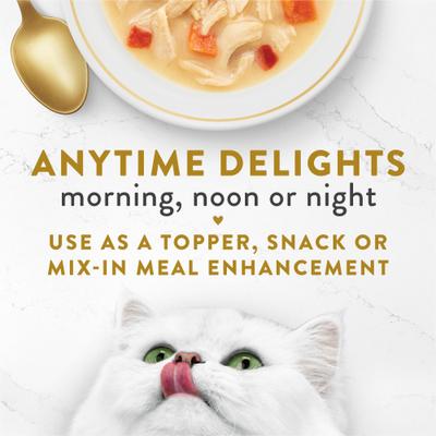 Show full view: Fancy Feast Creamy Broths with Chicken & Vegetables Supplemental Wet Cat Food Pouches, 1.4-oz, case of 16 slide 5 of 11