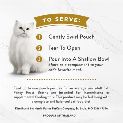 Show full view: Fancy Feast Creamy Broths with Chicken & Vegetables Supplemental Wet Cat Food Pouches, 1.4-oz, case of 16 slide 8 of 11