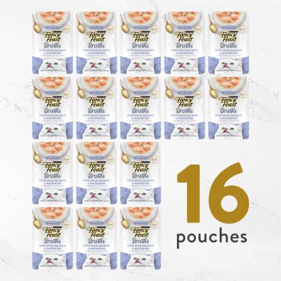 Show full view: Fancy Feast Creamy Broths with Wild Salmon & Whitefish Supplemental Wet Cat Food Pouches, 1.4-oz pouch, case of 16 slide 8 of 11