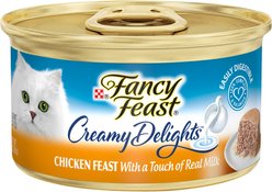 Fancy Feast Creamy Delights Chicken Feast Canned Cat Food, 3-oz, case of 24