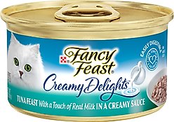Fancy Feast Creamy Delights Tuna Feast in a Creamy Sauce Canned Cat Food, 3-oz, case of 24