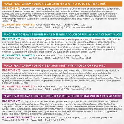 Show full view: Fancy Feast Creamy Delights Variety Pack Canned Cat Food, 3-oz, case of 24 slide 9 of 12