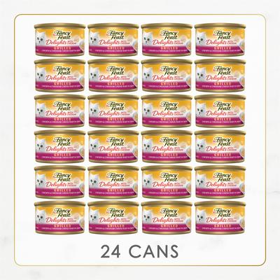 Show full view: Fancy Feast Delights with Cheddar Grilled Chicken & Cheddar Cheese Feast in Gravy Canned Cat Food, 3-oz, case of 24 slide 3 of 10