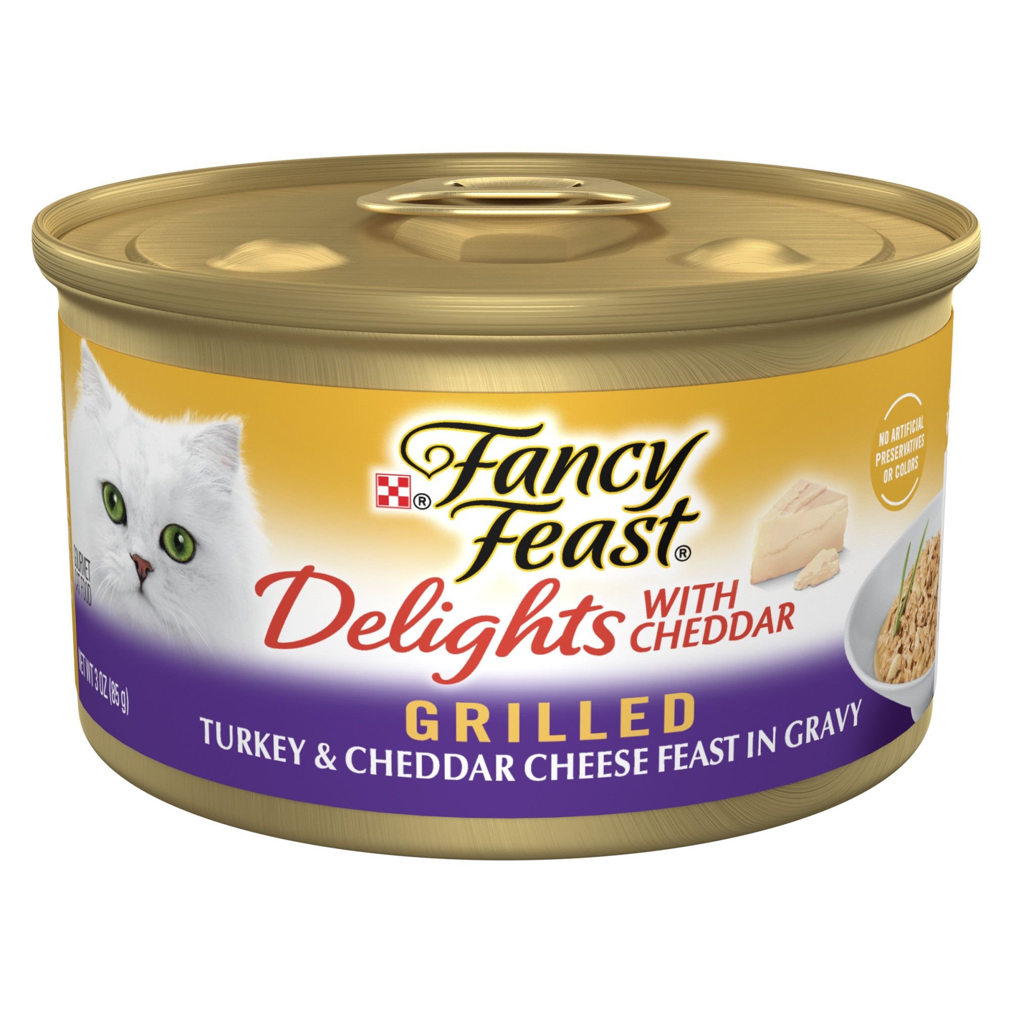 Delights with Cheddar Grilled Turkey & Cheddar Cheese Feast in Gravy Canned Cat Food