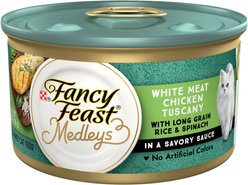 Fancy Feast Elegant Medleys White Meat Chicken Tuscany Canned Cat Food, 3-oz, case of 24