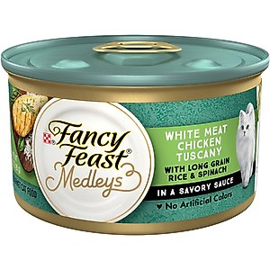 Fancy Feast Elegant Medleys White Meat Chicken Tuscany Canned Cat Food, 3-oz, case of 24