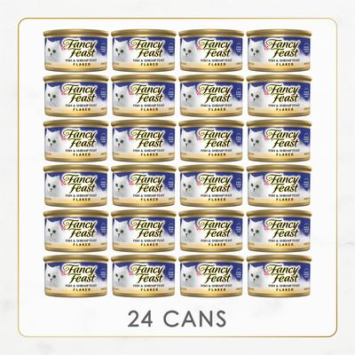 Show full view: Fancy Feast Flaked Fish & Shrimp Feast Canned Cat Food, 3-oz, case of 24 slide 3 of 11