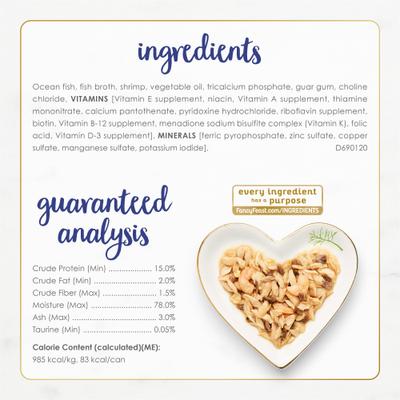 Show full view: Fancy Feast Flaked Fish & Shrimp Feast Canned Cat Food, 3-oz, case of 24 slide 6 of 11