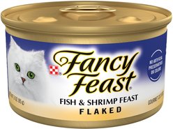 Fancy Feast Flaked Fish & Shrimp Feast Canned Food + American Journey Landmark Broths Seafood Variety Pack Wet Cat Food Complement Pouches slide 2 of 9