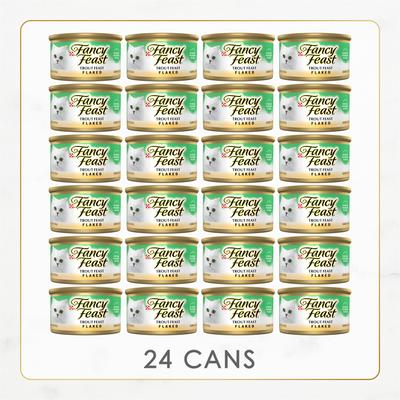 Show full view: Fancy Feast Flaked Trout Feast Wet Cat Food, 3-oz can, case of 24 slide 3 of 11