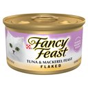 Fancy Feast Flaked Tuna & Mackerel Feast Wet Cat Food, 3-oz can, case of 24