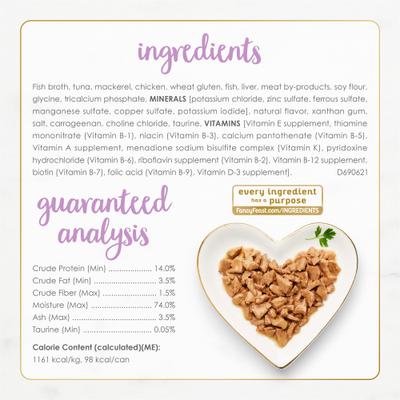 Show full view: Fancy Feast Flaked Tuna & Mackerel Feast Wet Cat Food, 3-oz can, case of 24 slide 5 of 10