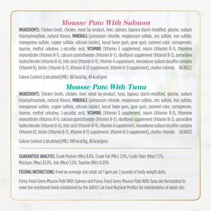Fancy Feast Gems Mousse Salmon, Tuna, Chicken & Beef Halo of Savory Gravy Variety Pack Pate Wet Cat Food, 2-oz tray, 24 count