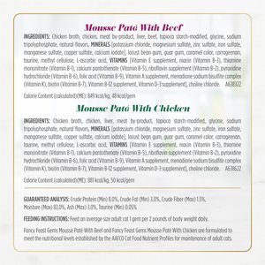 Fancy Feast Gems Mousse Salmon, Tuna, Chicken & Beef Halo of Savory Gravy Variety Pack Pate Wet Cat Food, 2-oz tray, 24 count