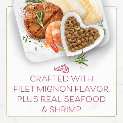 Show full view: Fancy Feast Gourmet Filet Mignon Flavor with Real Seafood & Shrimp Dry Cat Food, 24-lb bundle  slide 6 of 14