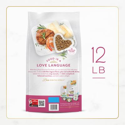 Show full view: Fancy Feast Gourmet Filet Mignon Flavor with Real Seafood & Shrimp Dry Cat Food, 24-lb bundle  slide 3 of 14