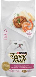 Fancy Feast Gourmet Filet Mignon Flavor with Real Seafood & Shrimp Dry Cat Food, 3-lb bag