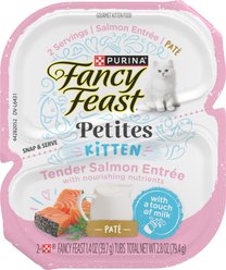 Fancy Feast Gourmet Gravy Petites Tender Salmon Pate Wet Kitten Food, 2.8-oz tub, case of 12