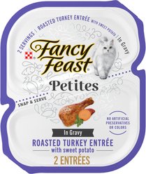 Fancy Feast Gourmet Gravy Petites Turkey & Sweet Potato Entree Wet Cat Food, 8 Servings, 2.8-oz tray, case of 4