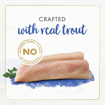 Show full view: Fancy Feast Gourmet Naturals Natural Rainbow Trout Recipe In Gravy Canned Cat Food, 3-oz can, case of 12 slide 6 of 12