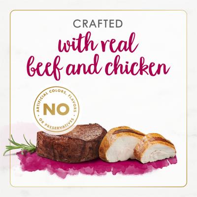 Show full view: Fancy Feast Gourmet Naturals Natural White Meat Chicken & Beef Recipe In Gravy Canned Cat Food, 3-oz can, case of 12 slide 5 of 11