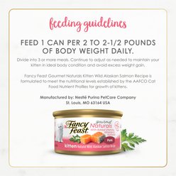 Fancy Feast Gourmet Naturals Natural Wild Alaskan Salmon Recipe Grain-Free Pate Kitten Canned Cat Food, 3-oz can, case of 12 slide 2 of 6