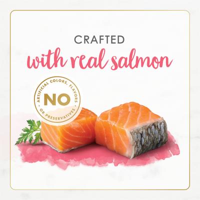 Show full view: Fancy Feast Gourmet Naturals Natural Wild Alaskan Salmon Recipe Grain-Free Pate Kitten Canned Cat Food, 3-oz can, case of 12 slide 5 of 10