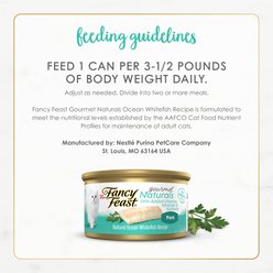 Fancy Feast Gourmet Naturals Ocean Whitefish Recipe Grain-Free Pate Canned Cat Food, 3-oz can, case of 12 slide 2 of 6